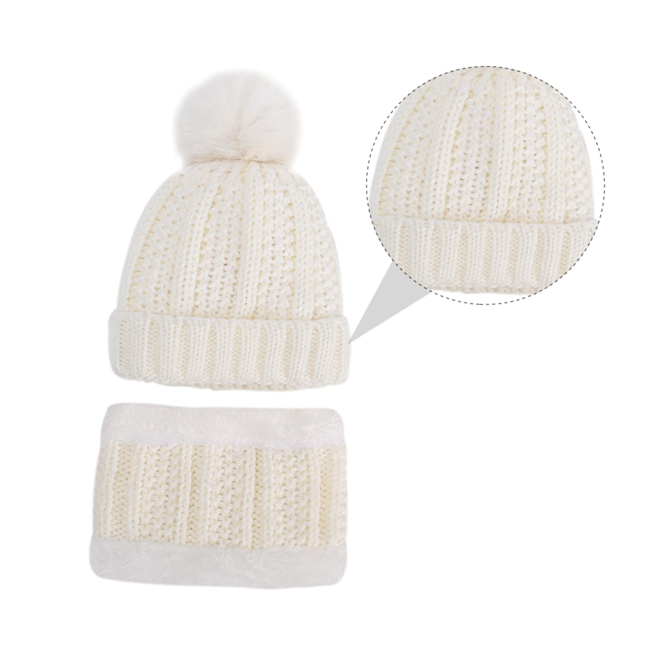 PACKOVE Baby Boy Hat Boys and Girls Winter Hat Warmth Fashionable Adorable Scarf White