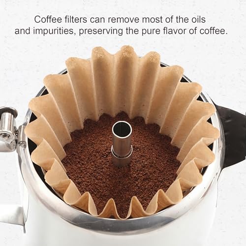 Image of 150Pcs Coffee Filters Compatible with Farberware 4 Cup, Percolator Coffee Filters for Presto 6 Cup, Coletti 6Cup, FCP240 Yosemite, Elite Gourmet 6Cup, Unbleached Basket Coffee Filter