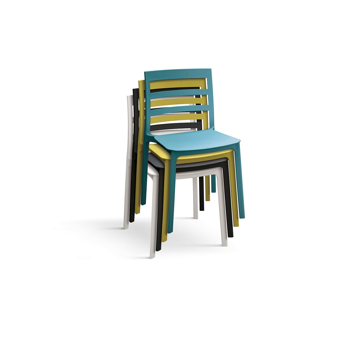 KONTE.DESIGN Set di 4 sedie MALAGA in polipropilene giallo