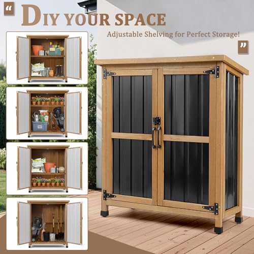 Image of PetsCosset Small Weatherproof Outdoor Storage Cabinet with Lockable Doors