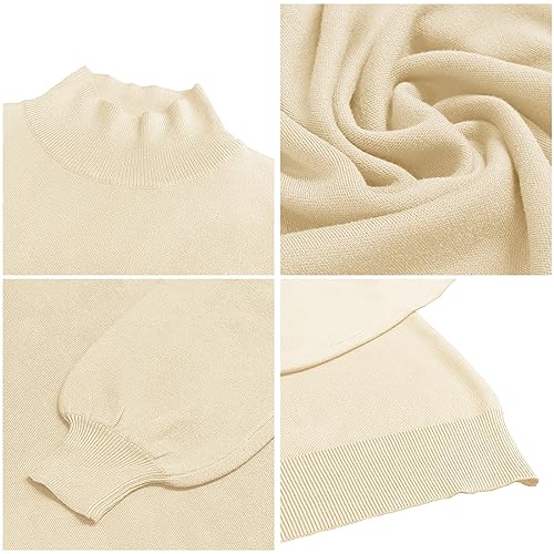 Image of ANCAPELION Women's Casual Sweater Pullover Winter Basic Sweatshirt Long Sleeve Cozy Knitted Jumper Tops Loose Fit