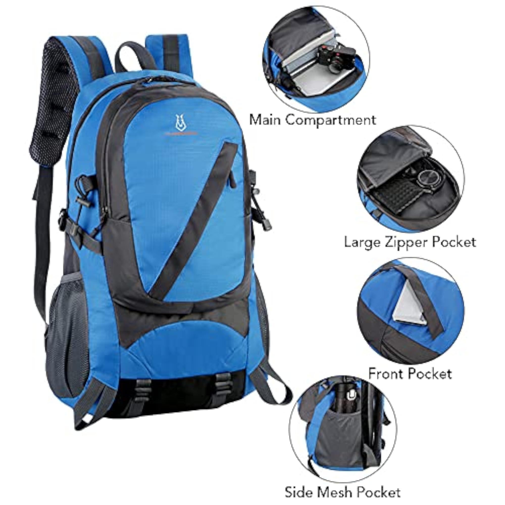 Lightweight Hiking Backpack, Water-Resistant Outdoor Backpack
