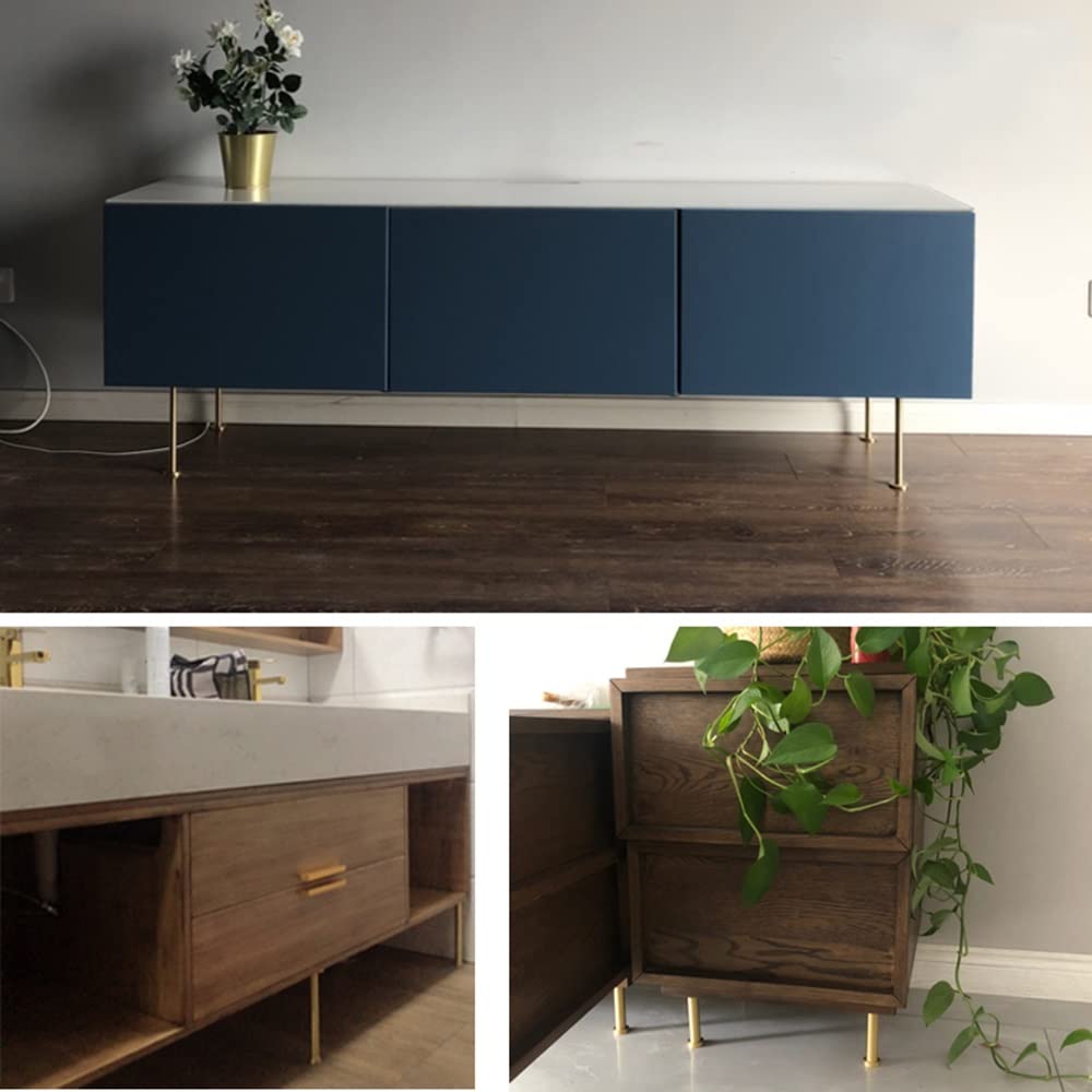 Patas de latón Ajustables en Altura para sofá, Mueble de TV, Mueble de baño, Paquete de 4, 10 cm/3,9 Pulgadas, Incluye Tornillos.