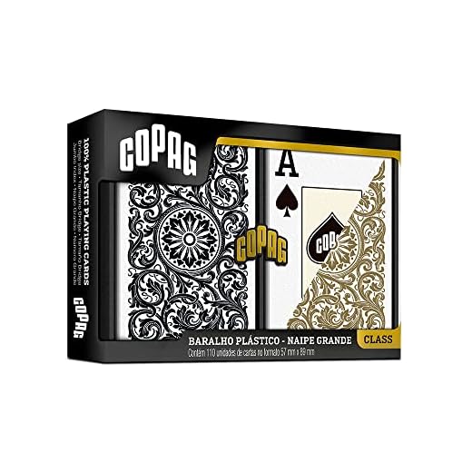 Baralho Class Elite Estojo Duplo Naipe Grande - Preto/Dourado - Copag