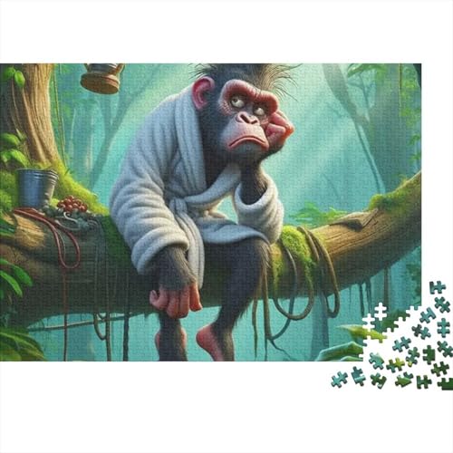 Rompecabezas de mono en el árbol para unir a la familia en tardes divertidas de juego