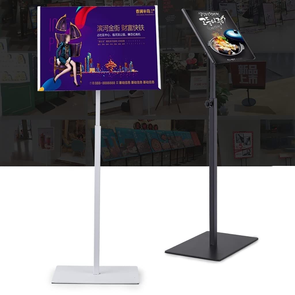 Soporte para Carteles de Exterior Resistente, Vertical y Horizontal, para Bodas, Eventos y menús. Expositor de Suelo Duradero (Negro, tamaño A4).