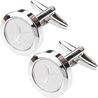 Mens Classic Stainless Steel Initial Cufflinks 26 Alphabet Initial Letter Cufflinks Business Wedding Shirts A-Z