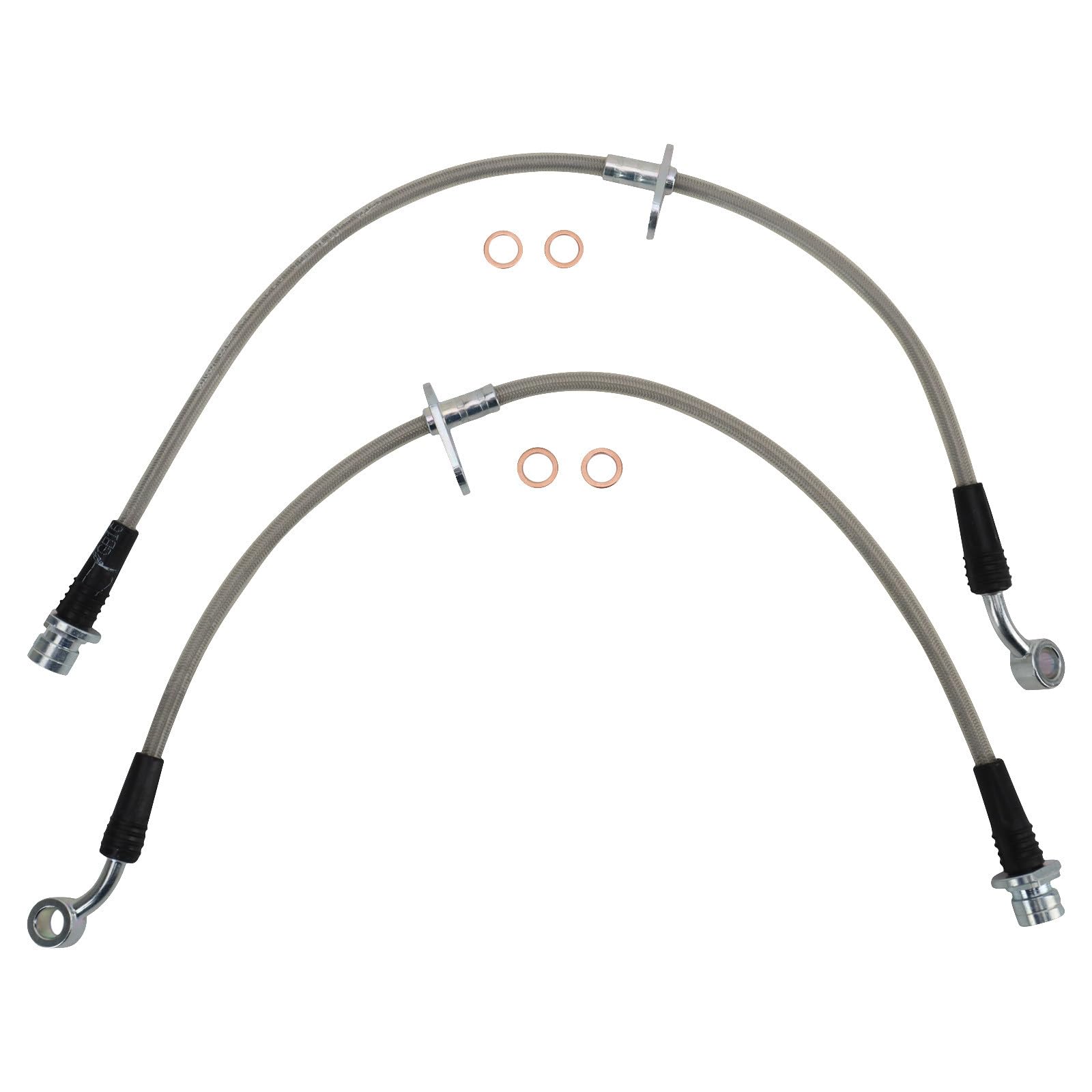 TRQ Rear Performance Brake Hose Set 2 Piece
