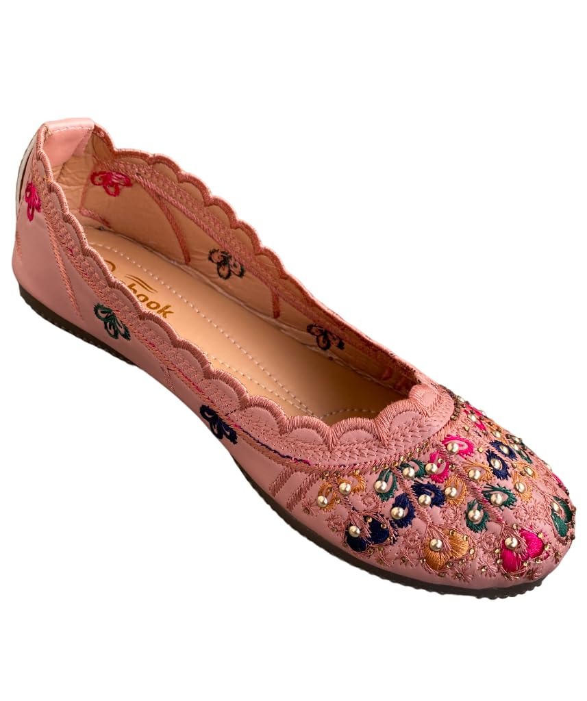 TREXXY Womens Ethnic Embroidery with Stone Work | Punjabi Jutti| Mojari | Bellies for Women | Flat Footwear | Ballet Flat | Ethnic Shoes | Wedding Footwear | Fashionably Stylish for Everyday wear (B0D5S6SJWT) Amazon Price History, Amazon Price Tracker