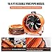 10-Inch High-Velocity Portable Utility Blower Fan, Industrial Exhaust Fan with 16.4ft Flexible Duct Hose, 3150 RPM Low-Noise Ventilator for Basements, Workshops, Warehouses, and Confined Spaces