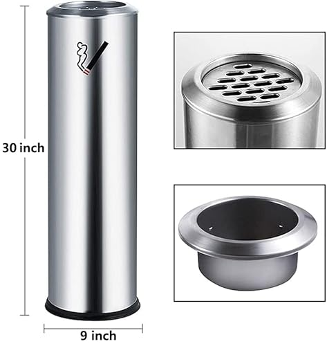 Ldaos Standing Ashtray Outdoor For Patio Tall Outside Ashtrays For Cigarette Butt Receptacle Disposal Commercial Metal Smokers Cigar Ash Tray Container thumb #1