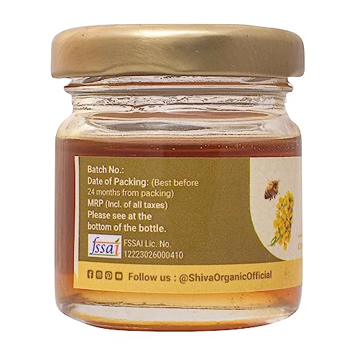 Image of Shiva Organic Raw Mustard Honey 50g | 100% Pure NMR Tested | Raw and Unprocessed
