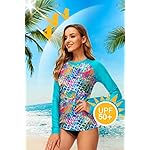 Deerose Women UPF 50+ Rash Guard Printed Swim Shirts Surf Swimwear Top - Image 2