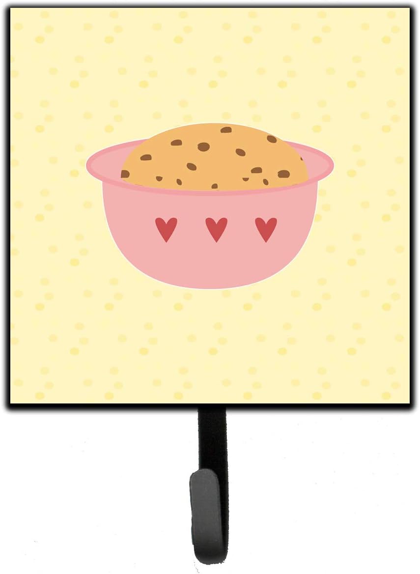 Caroline's Treasures BB7281SH4 Cookie Dough on Yellow Leash or Key Holder, Wall Hooks, Key Hooks Holder, Coat Rack Wall Mount, Coat Hooks, Hooks for Hanging Keys, Towels, Aprons, Leashes,