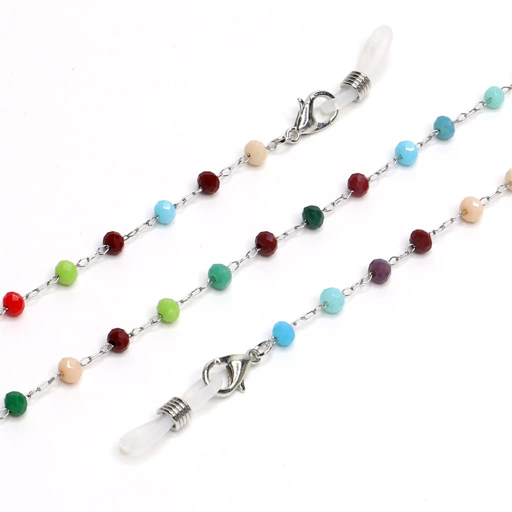 La Cadena de Gafas de Sol de Cadena de Acero Inoxidable de Cristal Redondo Colorido no es fácil de Perder la Cadena de Gafas de Cadena Colgante de Color