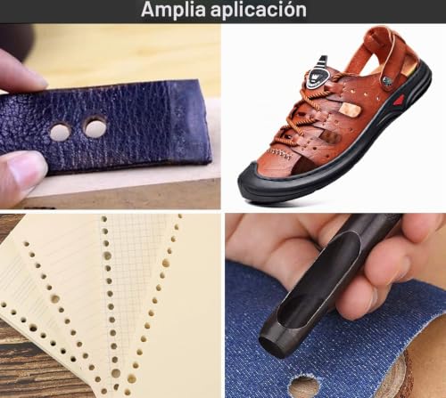 Miniatura 7 de Spurtar Punzones De Agujero 12 Piezas Sacabocados 1 8 - 3 4 3-19mm Cuero Perforador Cinturones Juego De Punzón Hueco Con Bolsa De Almacenamiento