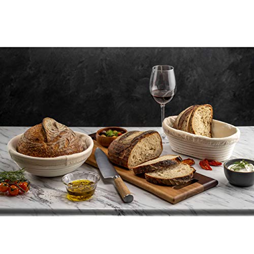 Bread Banneton Proofing Basket [Set of 2] Oval 10x6 Inch Sourdough Rising Baskets with Liner by Swice - Image 2