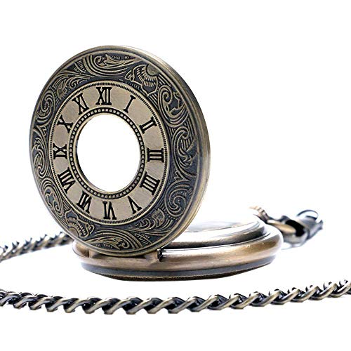 Relógio de bolso antigo número romano retrô relógio de bolso corrente relógio masculino mecânico rel