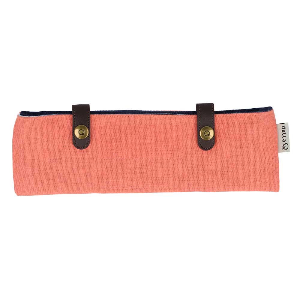 Della Q Coral Linen Double Pointed Needle Pouch - For Knitting Or Crocheting Projects, 21.6 X 7.6Cm - 1 Piece