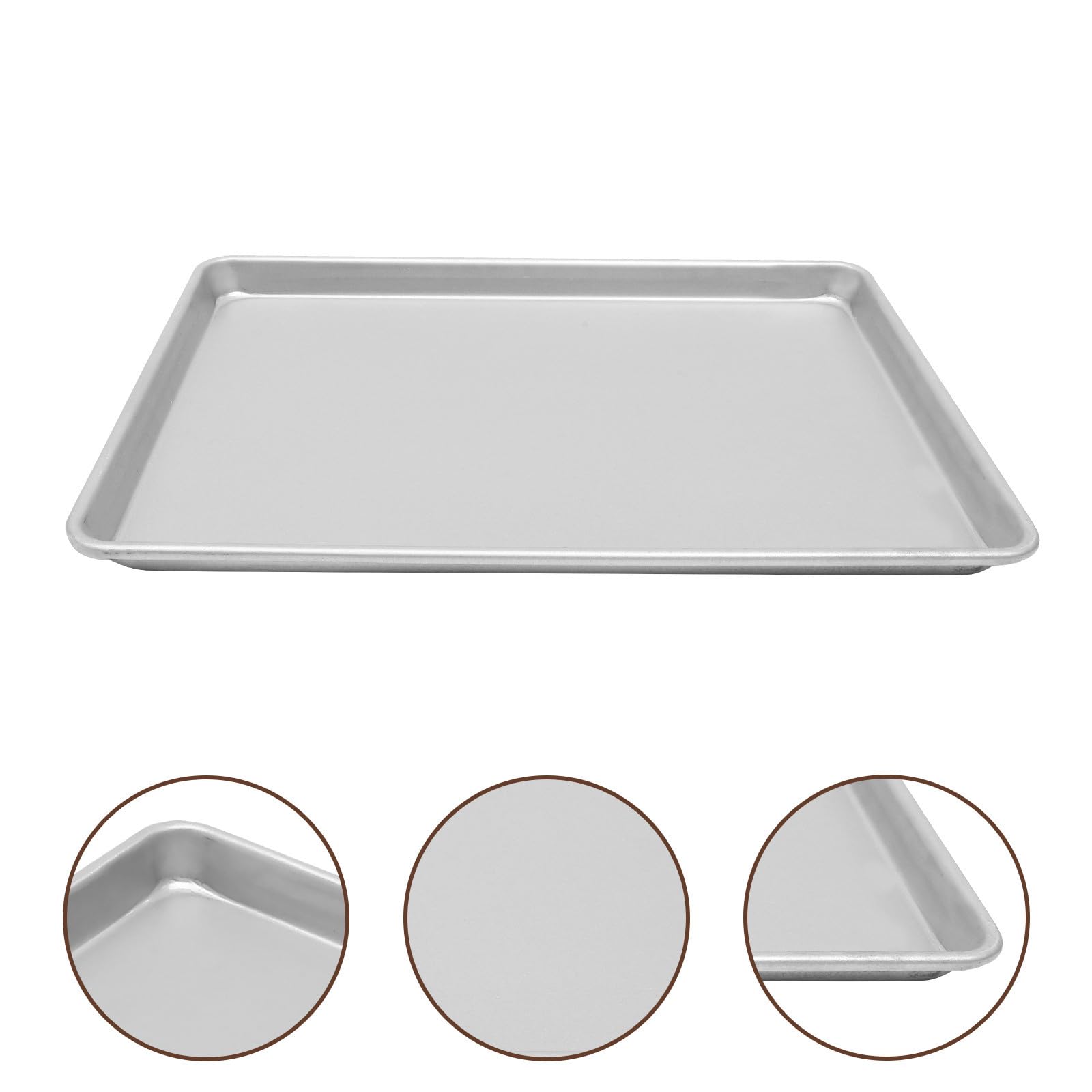 Plaque Surface Lisse Argenté en Alliage D'aluminium à Pâtisserie Rectangulaire Résistance Température et Répartition Homogène Chaleur pour Cuisson et Rôtissage