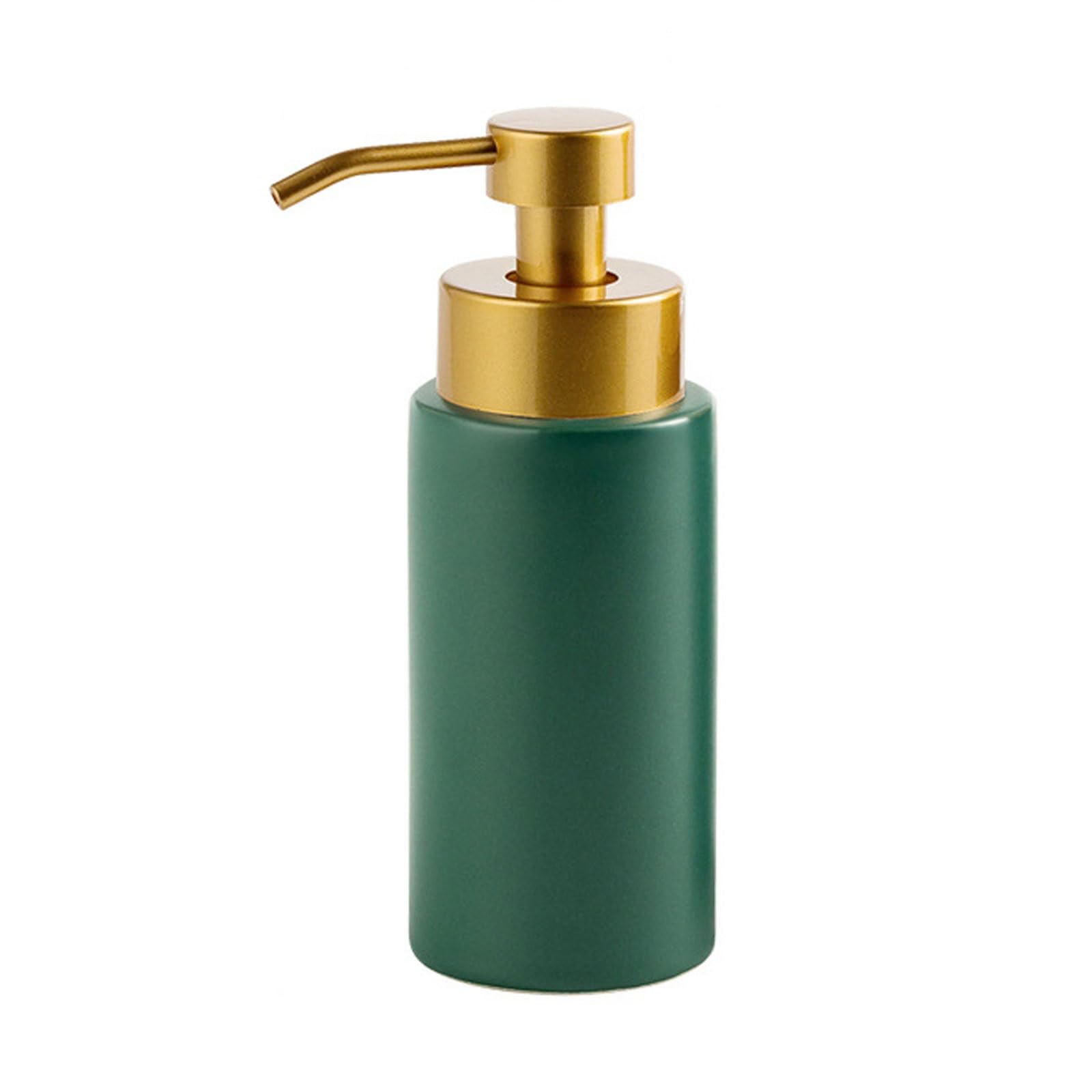 Distributeur de savon chic en céramique unie verte pour décoration