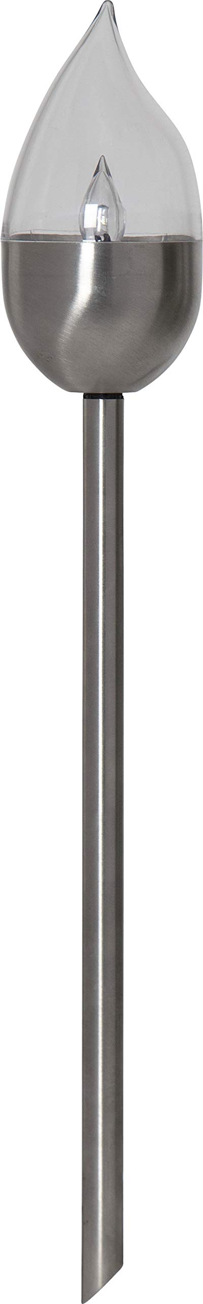 Juego de 6 antorchas solares LED de acero inoxidable Olympus.
