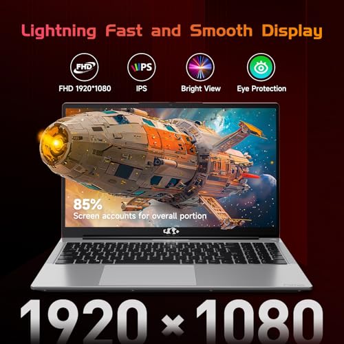 Image of NIMO 15.6 IPS-FHD-Laptop, Intel Pentium 4 Cores N100 8GB RAM 256GB SSD Backlit Keyboard Fingerprint (Beat to i3-1115G4 Up to 3.4GHz) Computer for Student-Home WiFi 6 BT5.2 Win 11