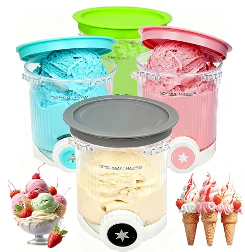HAIWILL 4 Stück Ersatz Behälter für Ninja Creami Swirl NC701EU 480ML