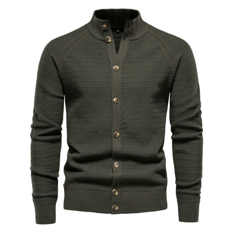 Cárdigan de punto para hombre con diseño patchwork de invierno 4