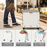 Meisax Einkaufstrolley klappbar, Einkaufswagen bis 30 kg, Transportbox mit 4 Rollen, Shopping Trolley Verstellbarer Aluminium Griff, Klappbar Transport Trolley für Einkaufen, Reisen, Büro (Grau)