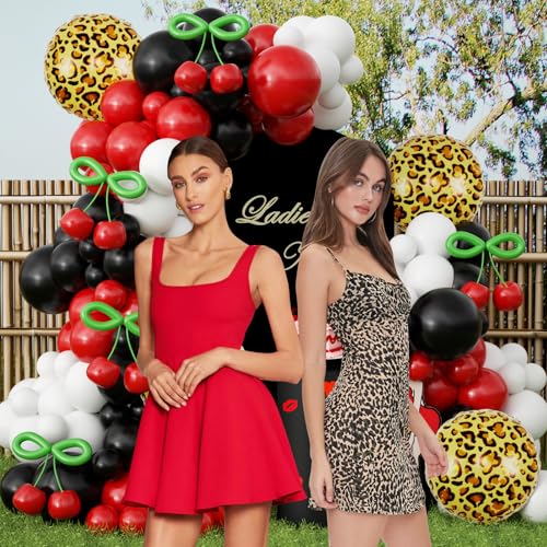 Image of JOGAMS 182Pcs Betty Party Decorations,Leopard Cheetah Print Party Decorations with Matte White Cheetah Foil Balloons for Bachelorette Birthday Baby Shower Vintage Retro Party