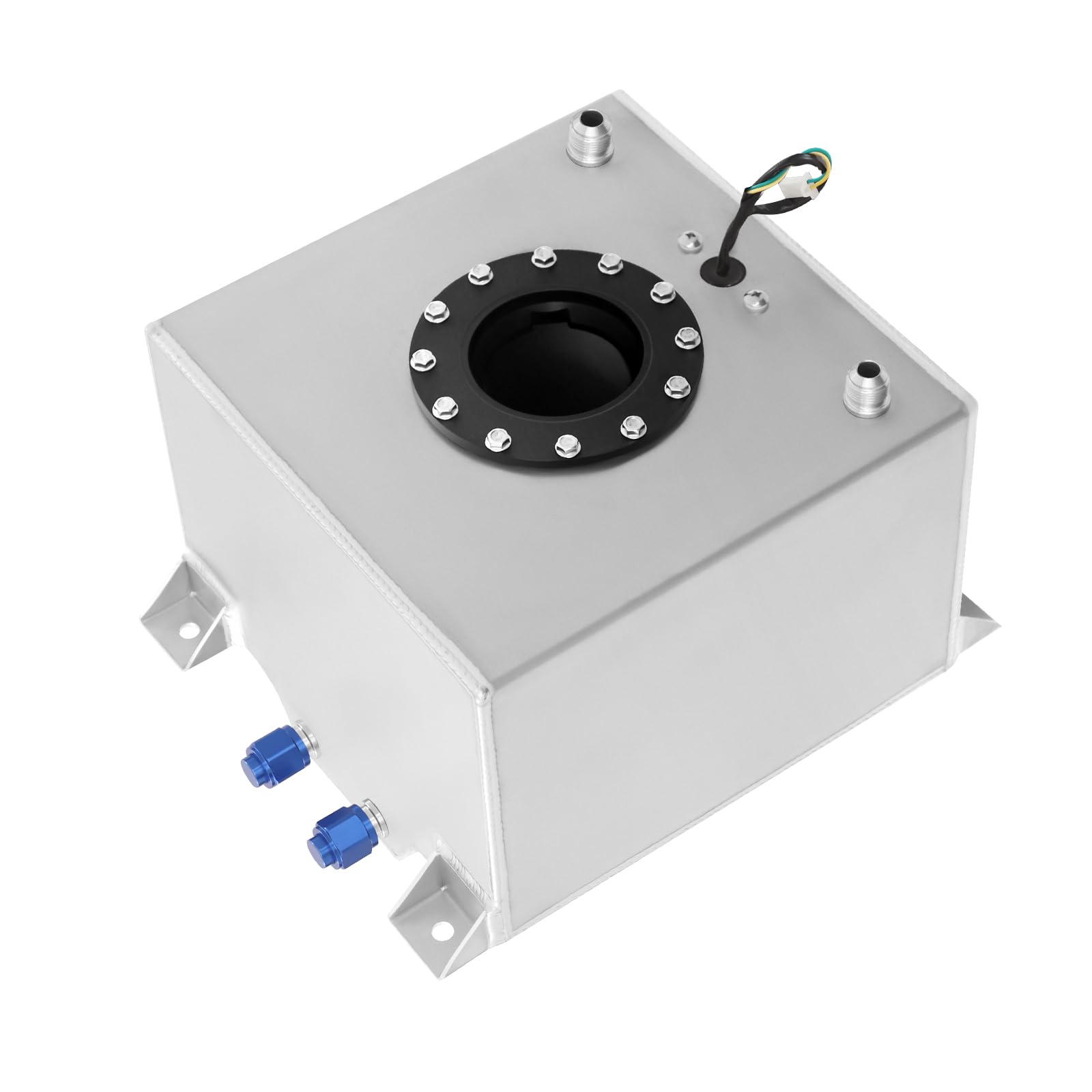 Tapones de aluminio para bidón de gas, 20 L, color plateado con sensor y tapa de plástico, tapa de gas para gasolina con núcleo de espuma antiderrame de combustible, depósito de gas portátil con