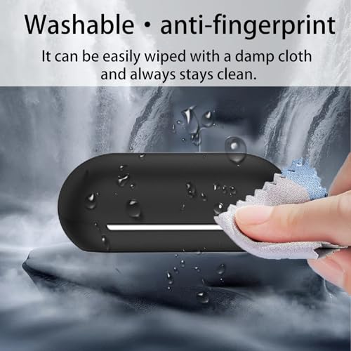 YAODLE Compatible for SONY WF-C700N Case, Silicone Shockproof Protective Cover with Carabiner(Black) - Image 4