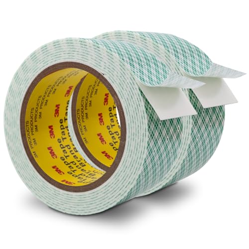 Image of 3M Double Sided Foam Tape 2 inch x 10Ft 2 Pack White | Double Coated Urethane Adhesion Polyurethane Tape for Bonding Attaching Mounting Interior Signage Nameplates DIY Card