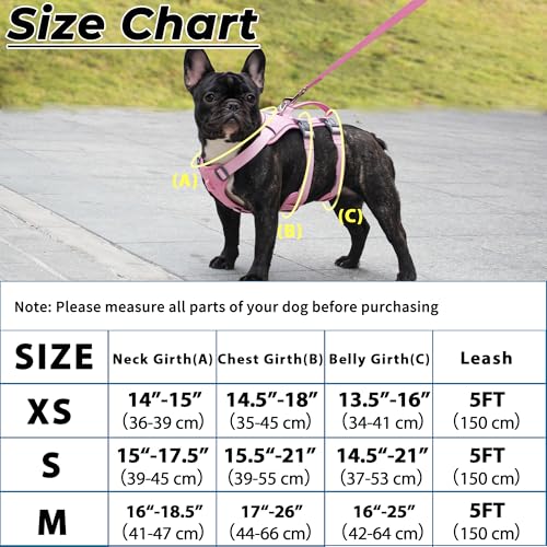 Wuffley WUD007-PK-XS Escape Proof Dog Harness And Leash Set, Lightweight Dog Harness With Lift And Assist Handle, No Pull Reflective Pet Vest thumb #5