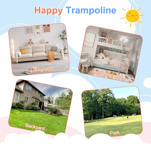 Ativafit 36inch Mini Toddler Trampoline for Kids Ages 1-6 Indoor Outdoor Folding Small Rebounder Trampoline with Foam Handle Safety Padded Cover Fun for Kids