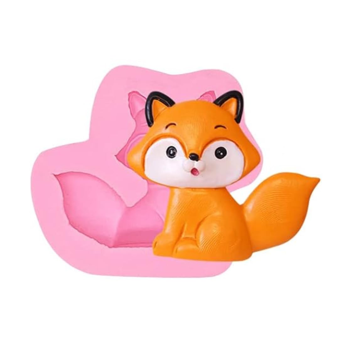 Fox Shape Candle Mold Silicone Animal Soap Molds for DIY Scented Candle Making Wax Melts Polymer Clay Molds Cute Handmade Soap Molds Bath Bombs Chocolate Cake Cookies Fondant Molds-image-7