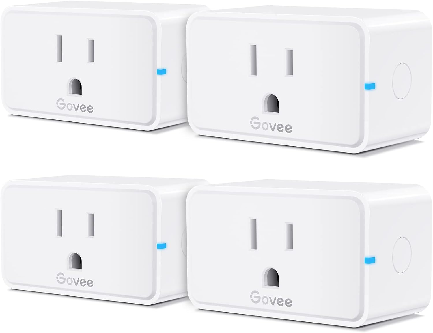 Govee Smart Plug 15A WiFi Bluetooth Outlet 4 Pack, Remote Group Control | Works with Alexa & Google Assistant, Support Multiple Timers via Govee Home APP, No hub required, ETL & FCC Certified