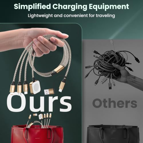 Travel Essentials 4in2 Multi Charging Cable for iPhone Watch Charger, 5FT - image 7