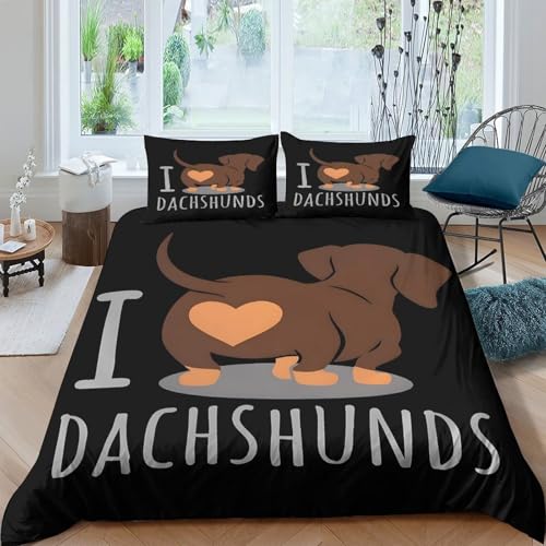 Parure de lit teckel 140x200cm avec housse de couette single en microfibre - 4