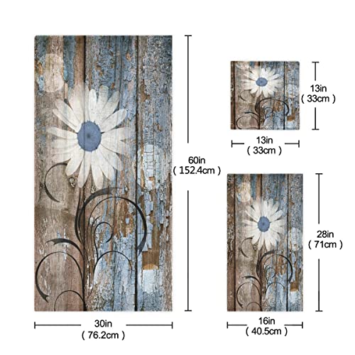 Rustic-Daisy-Bath-Towels-Set-Blue-Brown-Floral-Farmhouse-Spring-Country-3-Piece-Bathroom-Towel-Set1-Luxury-Bath-Towel-1-Hand-Towel-1-Washcloth-Soft-Absorbent-Decorative-Kitchen-Shower-Towel Rustic Daisy Bath Towels Set Blue Brown Floral Farmhouse Spring Country 3 Piece Bathroom Towel Set1 Luxury Bath Towel 1 Hand Towel 1 Washcloth Soft Absorbent Decorative Kitchen Shower Towel