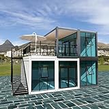 Design extensible innovant à 2 étages : profitez du double de l'espace dans un encombrement compact. Cette maison préfabriquée à deux niveaux s'étend verticalement, offrant un espace de vie, une cuisine et une salle de bain complets sans augmenter la surface au sol, parfaite pour une utilisation urbaine, rurale ou hors réseau.