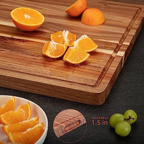 GAOMON 20x15 Inch Acacia Cutting Board for Kitchen, Large Wooden Cutting Board with Juice Groove, 1.5" Thick Chopping Board for Meat Vegetables and Cheese, Charcuterie Board