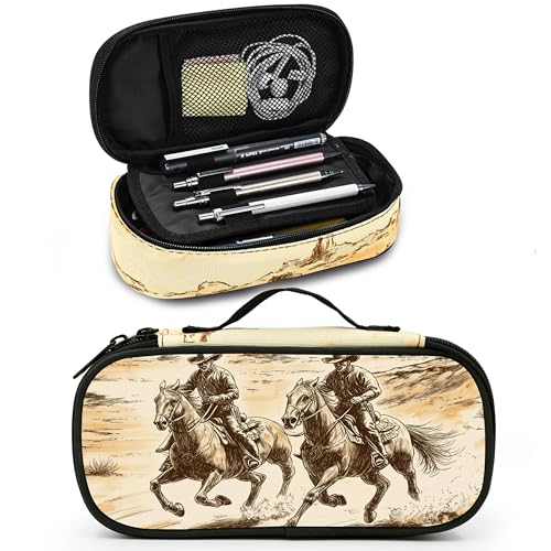 Droerfes Western Pencil Case Pencil Pouch Large Capacity Pen Bag School Office Organizer Stationery Storage Box For Girls Boys Teen Kids