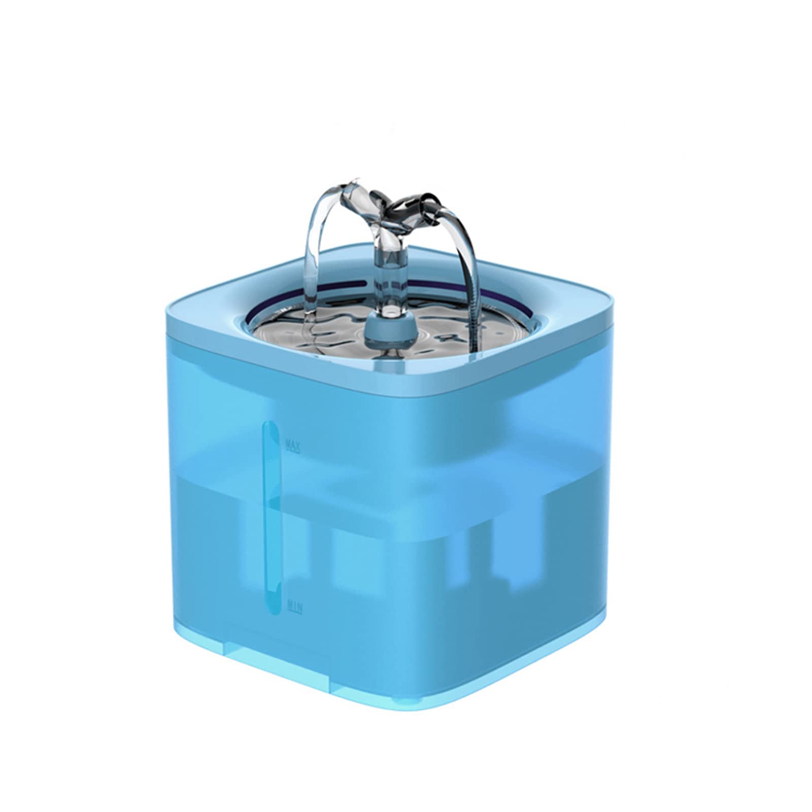 FBJAMZ Cat Water Fountain Dog Dispenser,Ultra Quiet Automatic Pet Bowl with Visible Water Level & Dual Faucet (Blue)