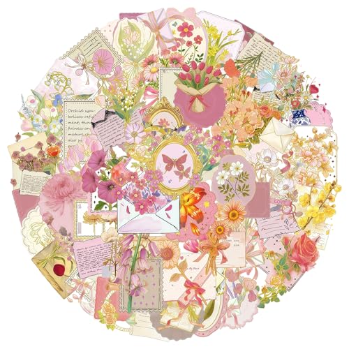 Flintronic Autocollants pour Femmes, 50 Pcs Stickers Décoratifs, Autocollants Mignons, Stickers Autocollant Étanche, Sticker pour Bullet Journal,Bouteille...