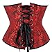 Underbust Corset Top Bustier Women Lace up Boned Gothic Waist Trainer Fashion Plus Size Black Red 4XL