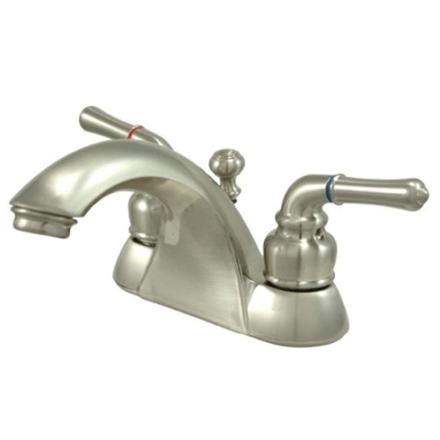 Kingston Brass KB2628 Napoli 4 İnç Centerset Lavabo Bataryası, Fırçalanmış Nikel