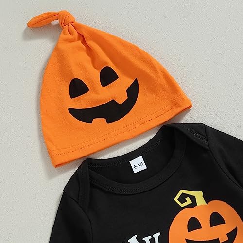 Doisbetthsay My First Halloween Baby Boy Outfit Newborn Long Sleeve Romper Pants Hat Baby Pumpkin Clothes Fall Winter thumb #2