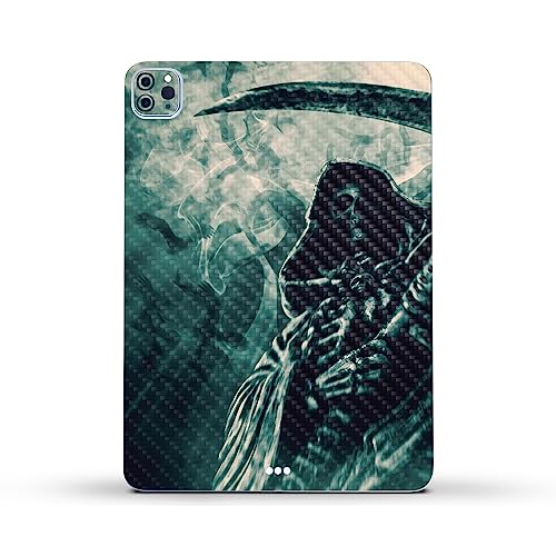 Image of MightySkins Carbon Fiber Skin Compatible with Apple iPad Pro 11 inch M2 4th Gen (2022) Full Wrap Kit - Symbol of Death | Protective, Durable Textured Carbon Fiber Finish | Easy to Apply | Made in The USA